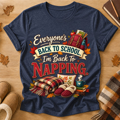 Back To School Napping T-shirt - Heather Navy - Brooke & Belle