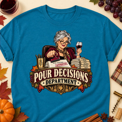 Pour Decisions Department Colored Print T-Shirt - Antique Sapphire - Brooke & Belle