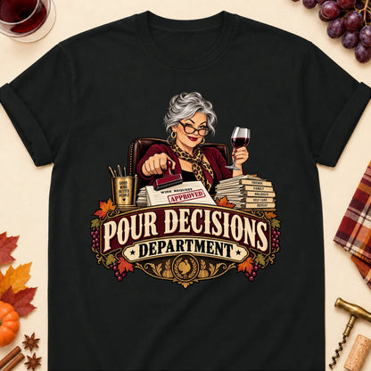 Pour Decisions Department Colored Print T-Shirt - Black - Brooke & Belle