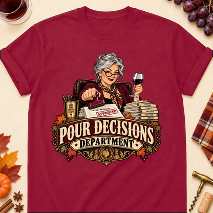 Pour Decisions Department Colored Print T-Shirt - Cardinal Red - Brooke & Belle