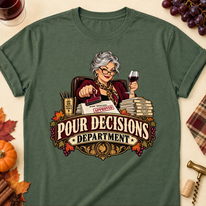 Pour Decisions Department Colored Print T-Shirt - Military Green - Brooke & Belle