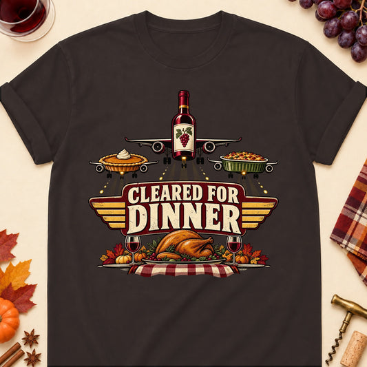 Cleared For Dinner Colored Print T-Shirt - Dark Chocolate - Brooke & Belle