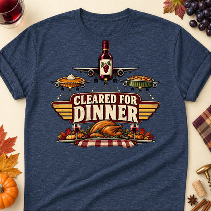 Cleared For Dinner Colored Print T-Shirt - Heather Navy - Brooke & Belle