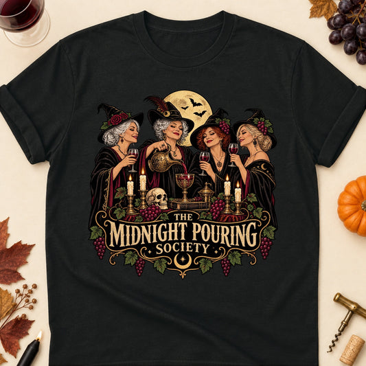 The Midnight Pouring Society Colored Print T-Shirt - Black - Brooke & Belle