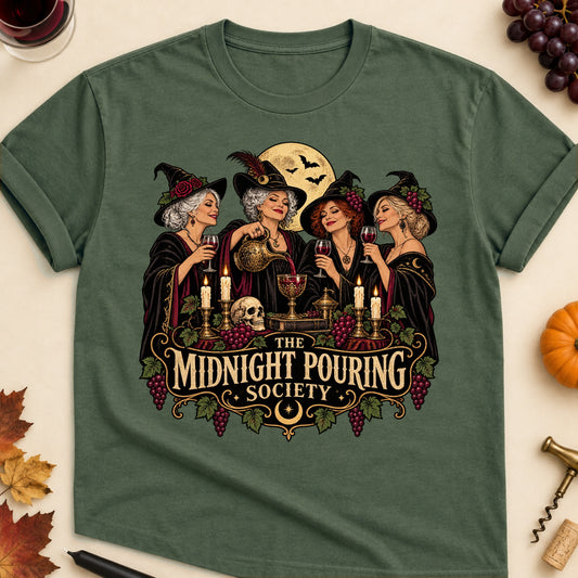The Midnight Pouring Society Colored Print T-Shirt - Military Green - Brooke & Belle