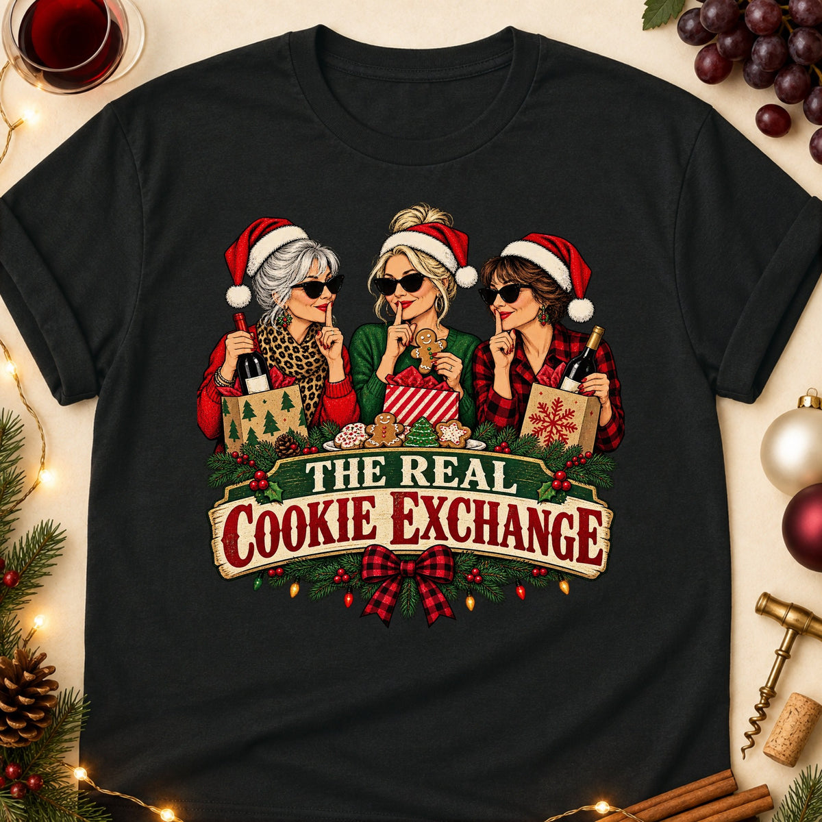The Real Cookie Exchange Colored Print T-Shirt - Black - Brooke & Belle