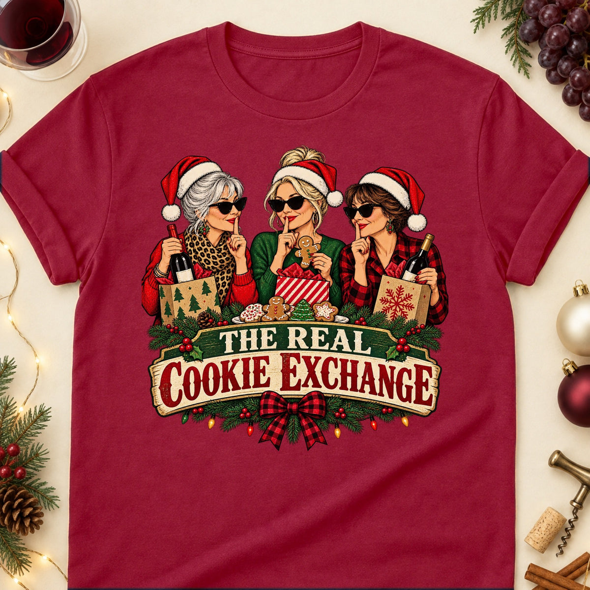 The Real Cookie Exchange Colored Print T-Shirt - Cardinal Red - Brooke & Belle
