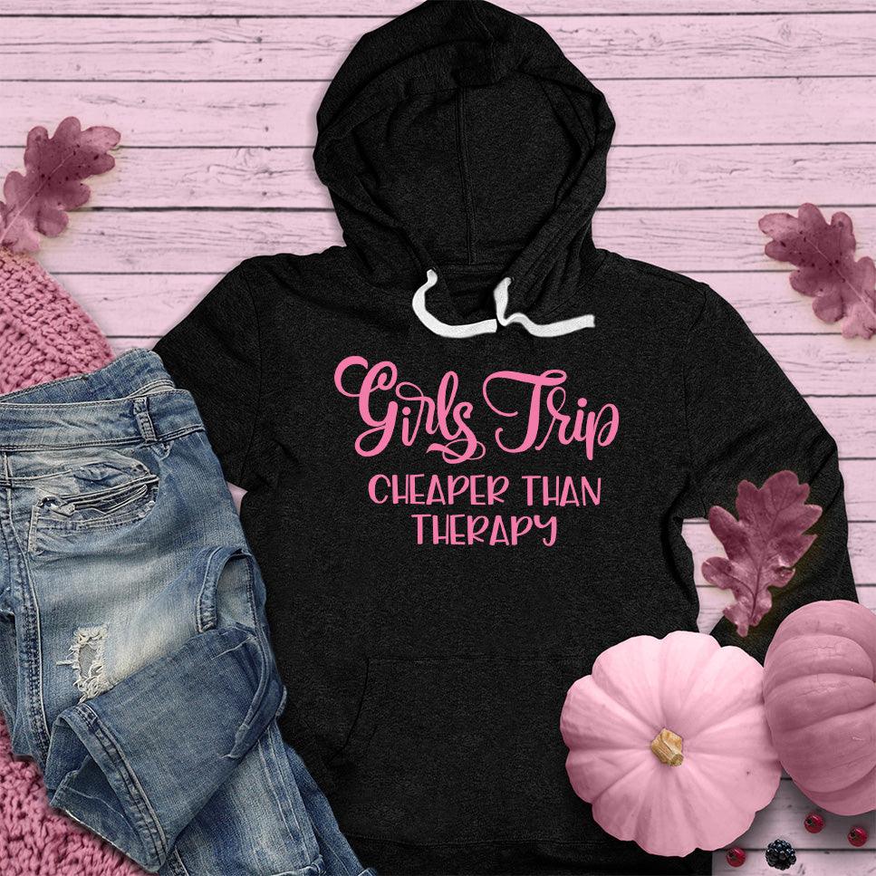 Girls Trip Hoodie Pink Edition Black - Cozy friendship-themed hoodie with Girls Trip fun quote for bonding experiences