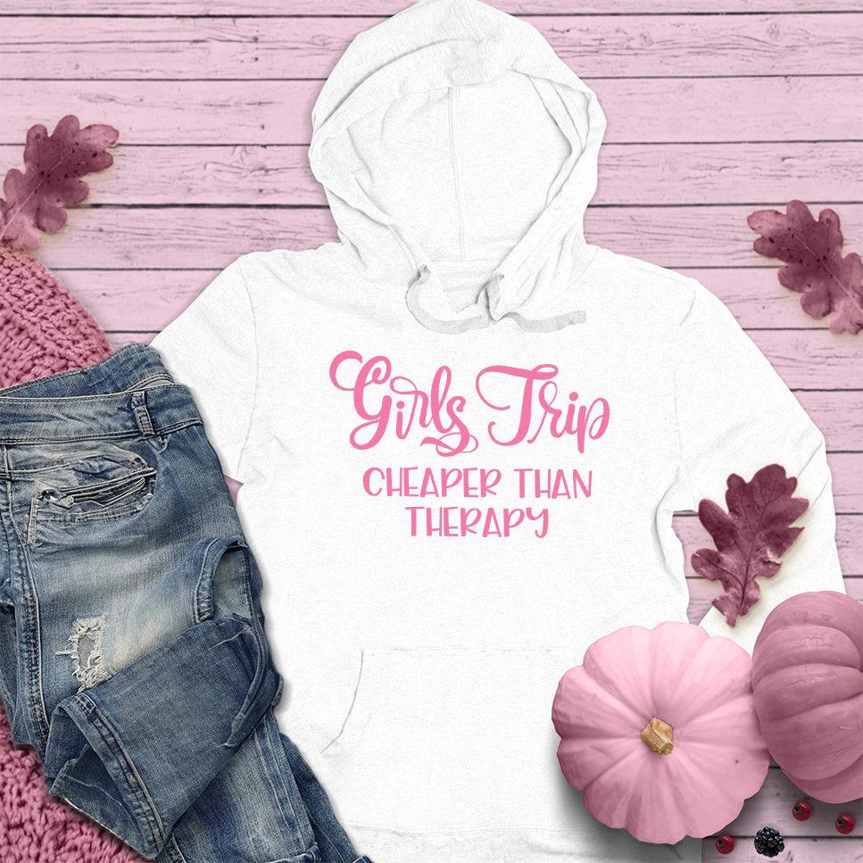 Girls Trip Hoodie Pink Edition White - Cozy friendship-themed hoodie with Girls Trip fun quote for bonding experiences