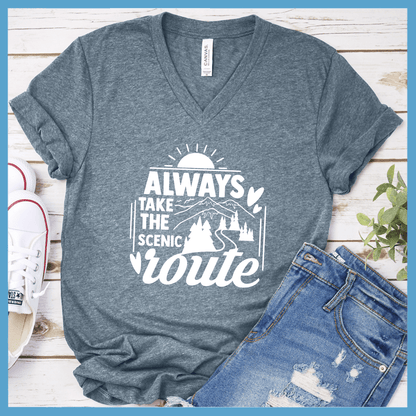 Always Take The Scenic Route V-neck
