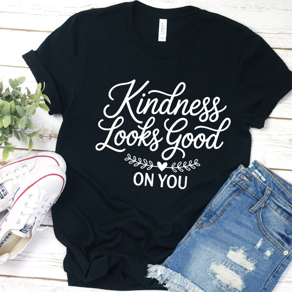 Kindness Looks Good On You T-Shirt - Black - Brooke & Belle