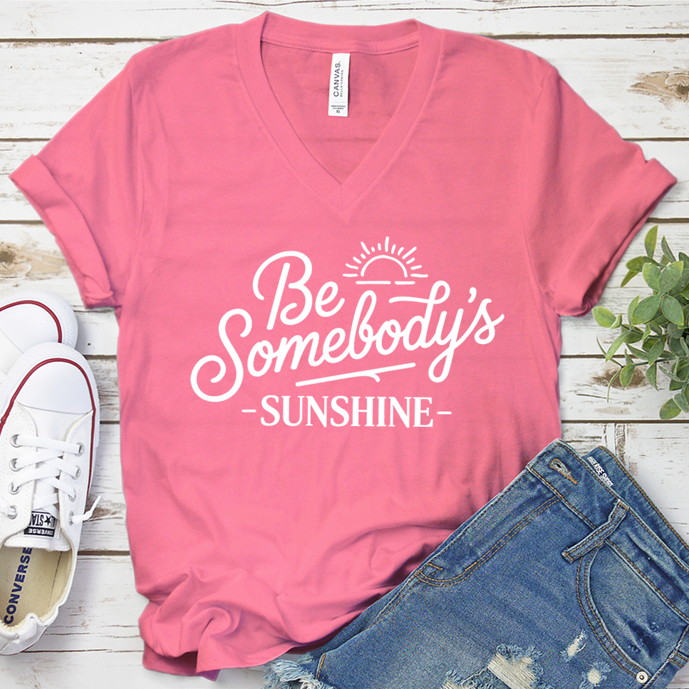 Be Somebody's Sunshine V-Neck - Neon Pink - Brooke & Belle