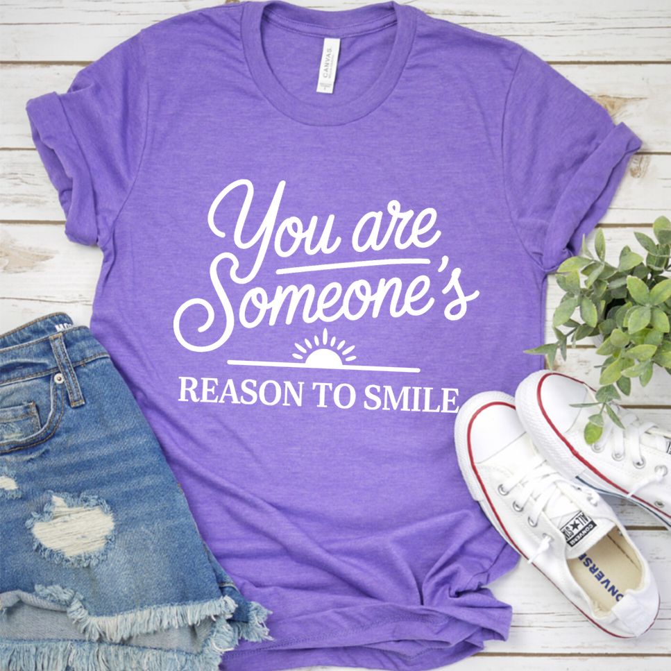 You Are Someone's Reason To Smile T-Shirt - Heather Purple - Brooke & Belle