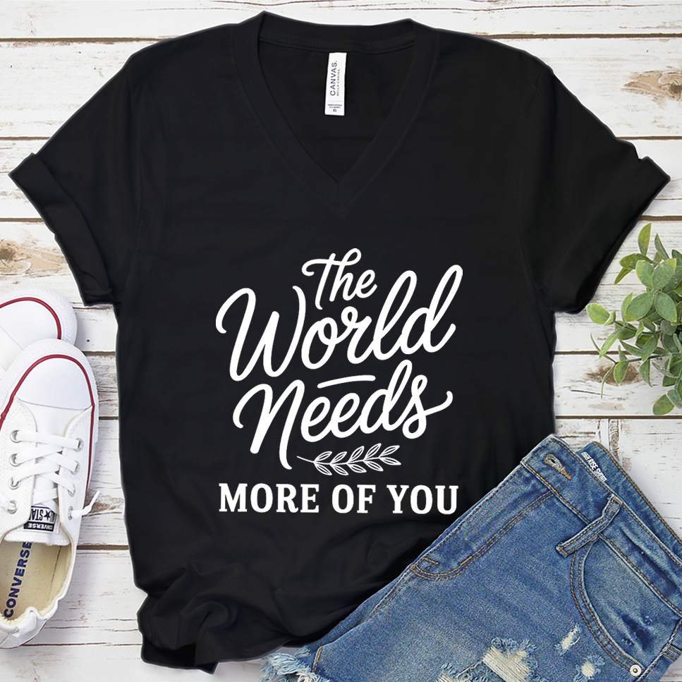 The World Needs More Of You V-Neck - Black - Brooke & Belle