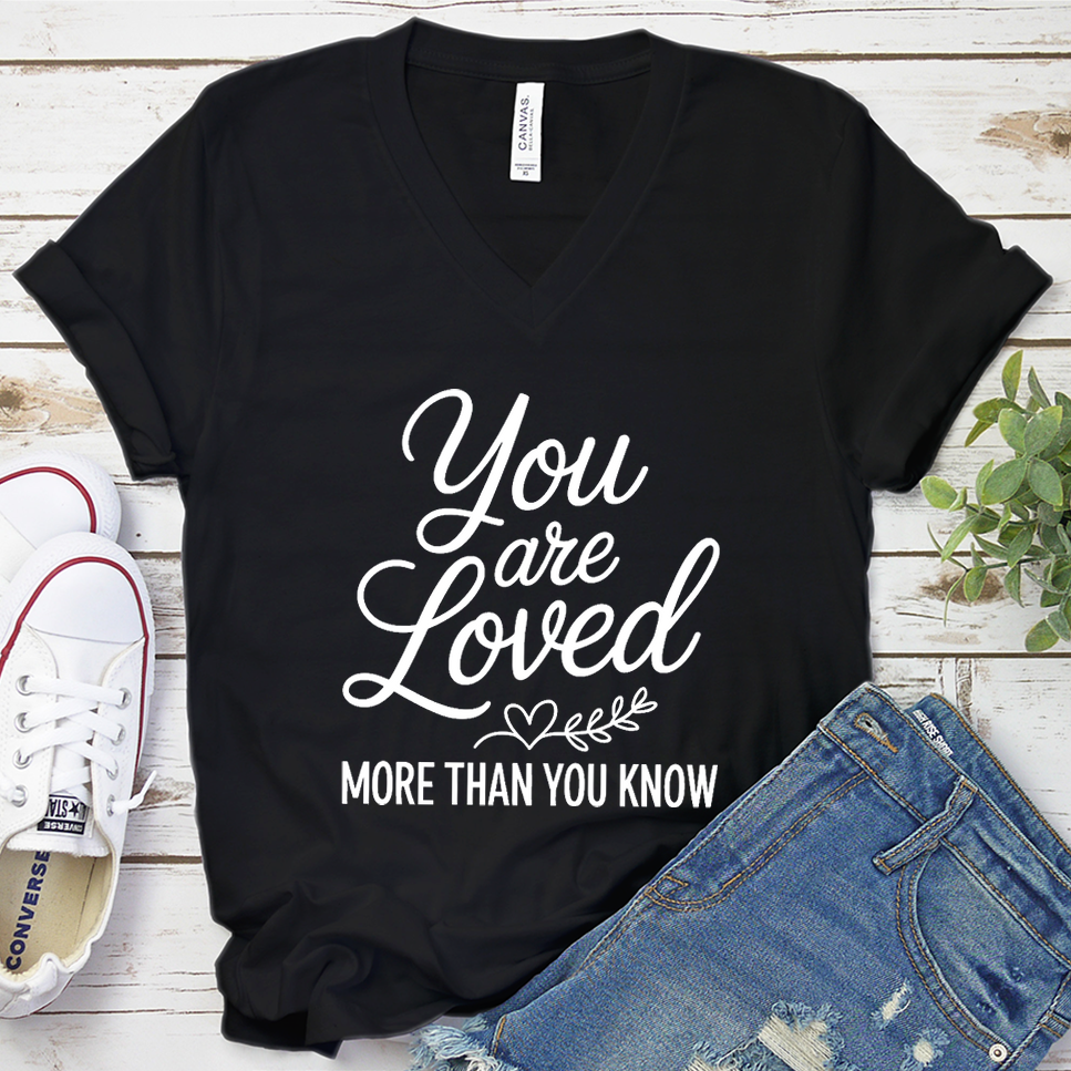 You Are Loved More Than You Know V-Neck - Black - Brooke & Belle
