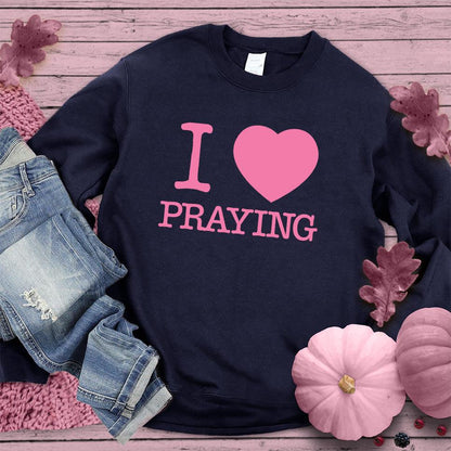 I Heart Praying Colored Sweatshirt Pink Edition - Brooke & Belle