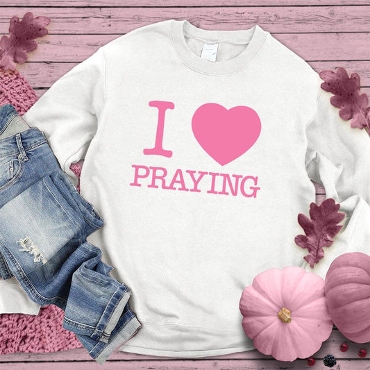 I Heart Praying Colored Sweatshirt Pink Edition - Brooke & Belle