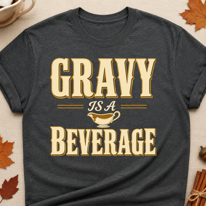 Gravy Is A Beverage Fall Colored Print T-Shirt - Dark Heather - Brooke & Belle