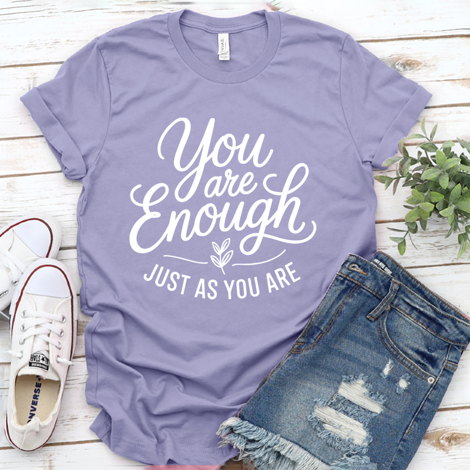 You Are Enough, Just As You Are T-Shirt - Dark Lavender - Brooke & Belle