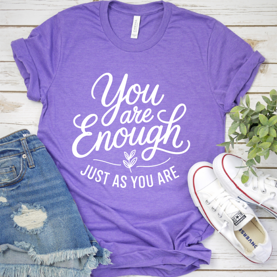 You Are Enough, Just As You Are T-Shirt - Heather Purple - Brooke & Belle