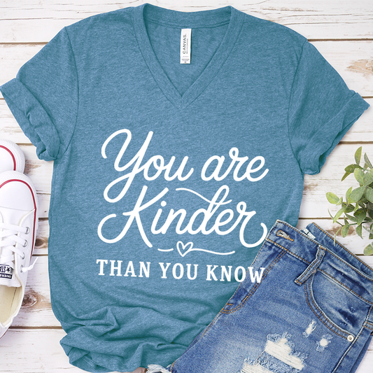 You Are Kinder Than You Know V-Neck - Heather Deep Teal - Brooke & Belle