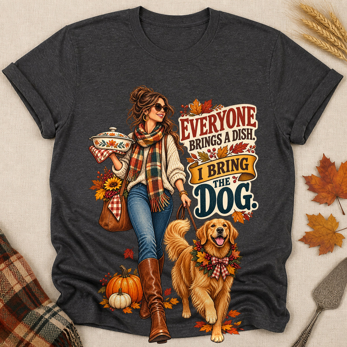 I Bring The Dog T-shirt - Dark Heather - Brooke & Belle
