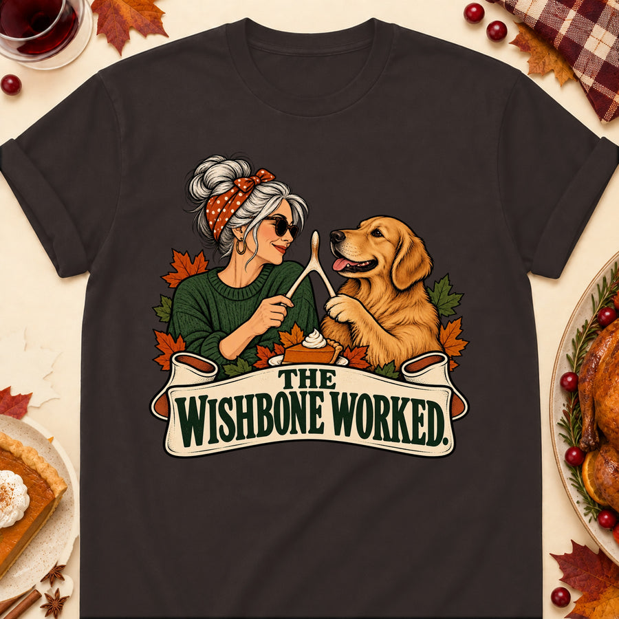 The Wishbone Worked Colored Print T-Shirt