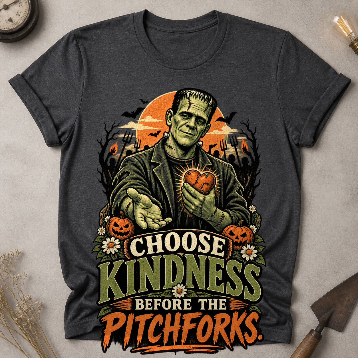 Before The Pitchforks T-shirt - Dark Heather - Brooke & Belle