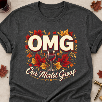 OMG Our Merlot Group Fall Colored Print T-Shirt - Dark Heather - Brooke & Belle
