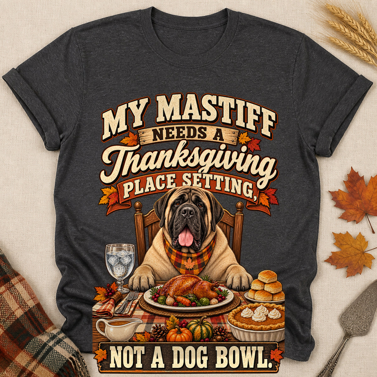 Not A Dog Bowl T-shirt - Dark Heather - Brooke & Belle
