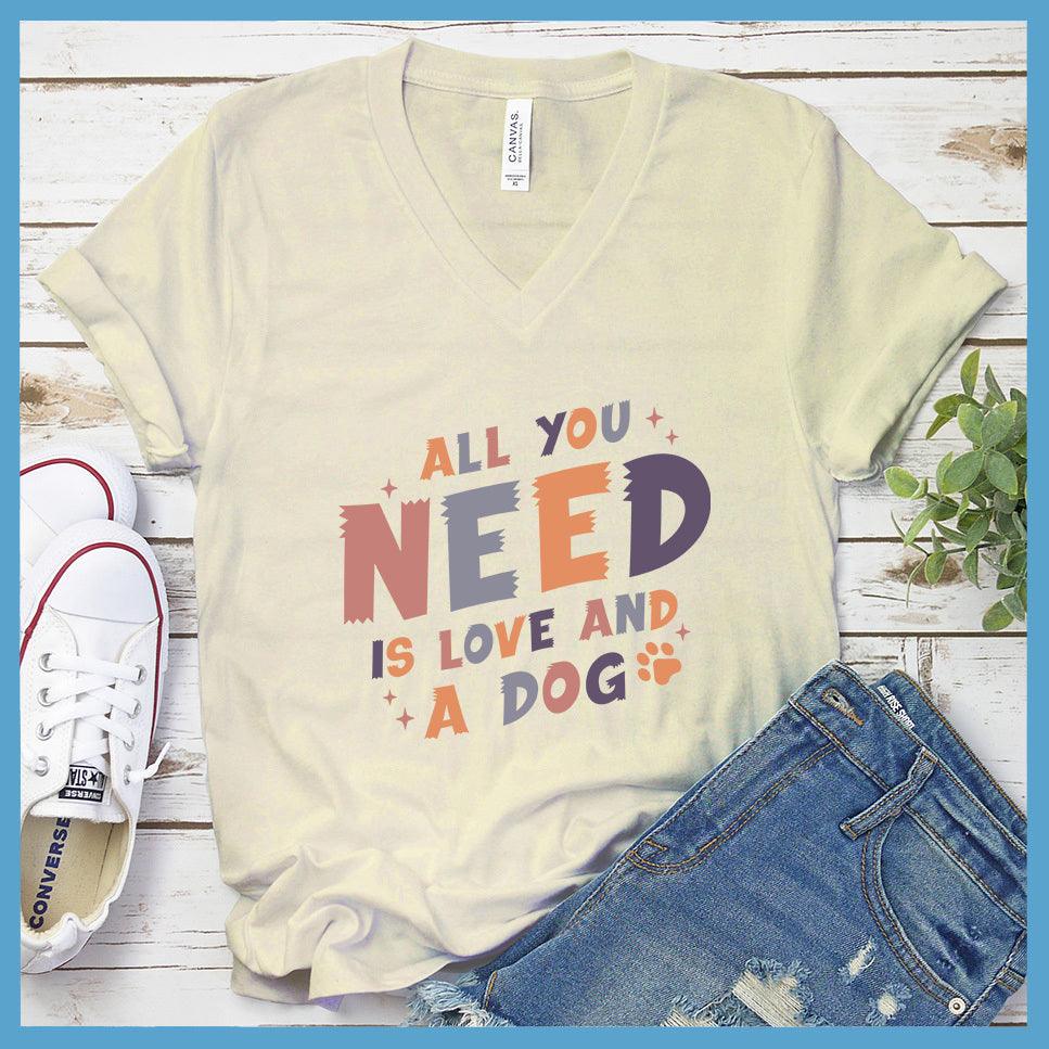 All You Need Is Love And A Dog Colored Print V-Neck - Brooke & Belle