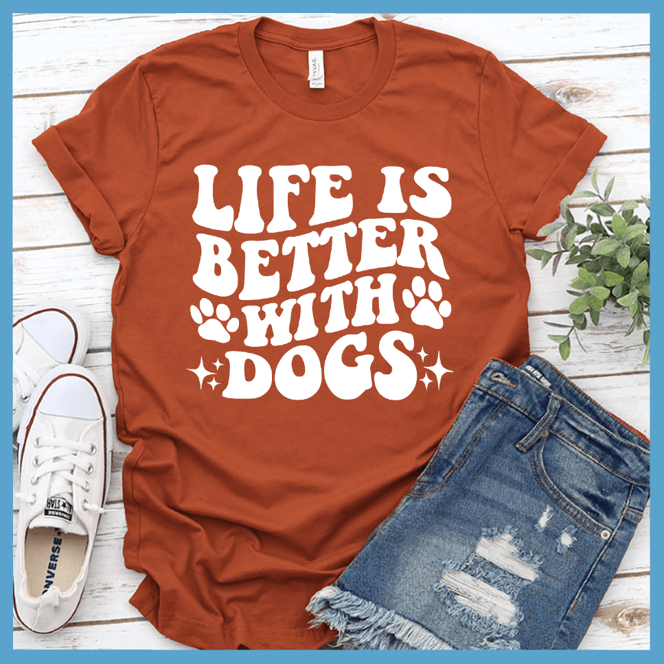 Life Is Better With Dogs Retro T-Shirt - Brooke & Belle