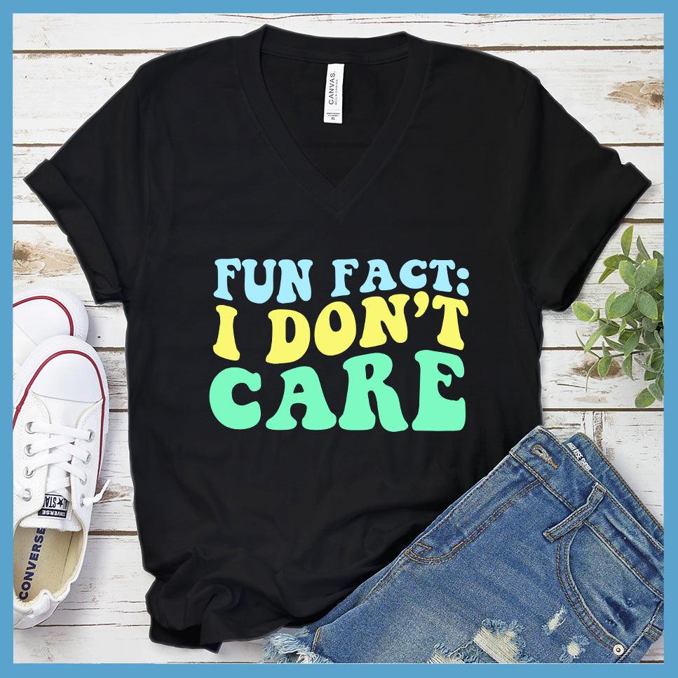 I Don't Care V-Neck - Retro Wavy Colored Edition - Brooke & Belle