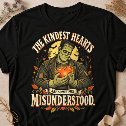 The Kindest Hearts Are Sometimes Misunderstood Colored Print T-Shirt - Black - Brooke & Belle