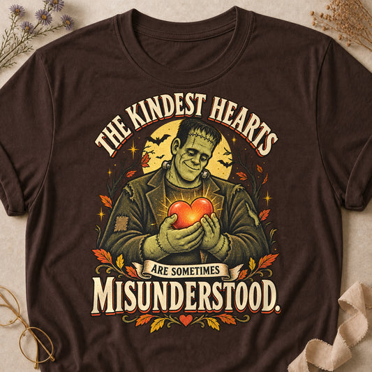 The Kindest Hearts Are Sometimes Misunderstood Colored Print T-Shirt - Dark Chocolate - Brooke & Belle