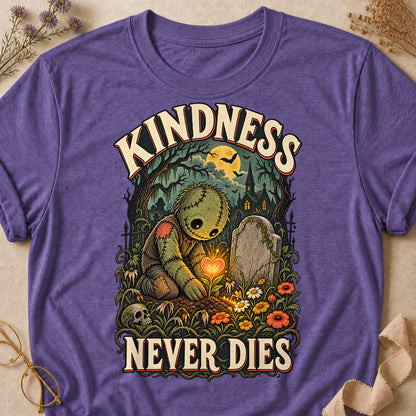 Kindness Never Dies Colored Print T-Shirt - Heather Purple - Brooke & Belle