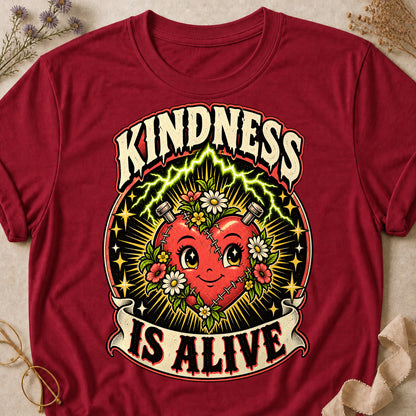 Kindness Is Alive Colored Print T-Shirt - Cardinal Red - Brooke & Belle