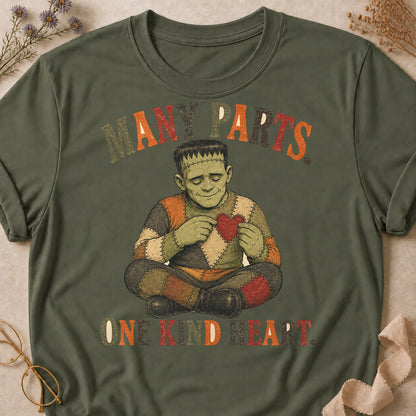 Many Parts. One Kind Heart Colored Print T-Shirt - Military Green - Brooke & Belle