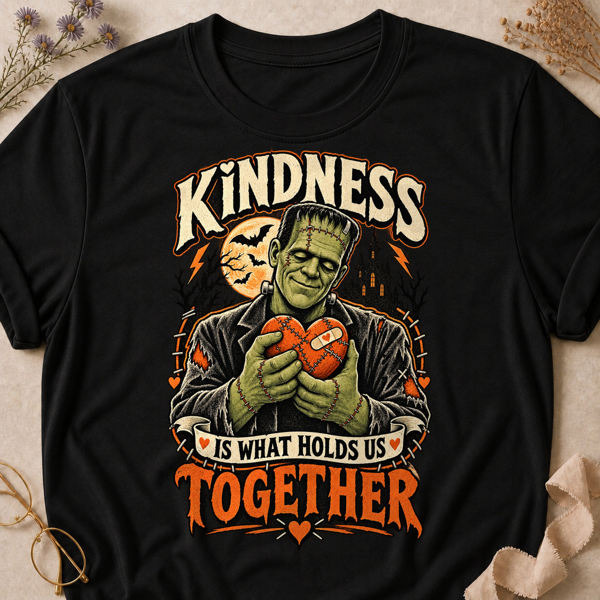 Kindness Is What Holds Us Together Colored Print T-Shirt - Black - Brooke & Belle