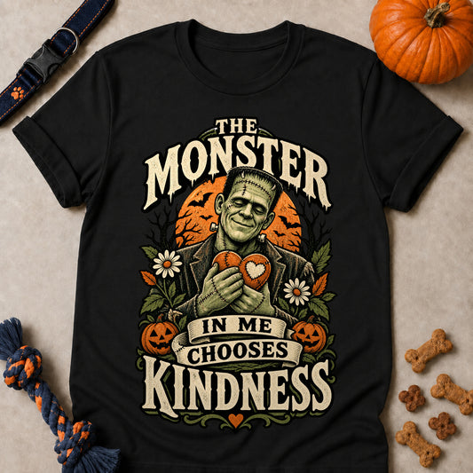 The Monster In Me Chooses Kindness Colored Print T-Shirt - Black - Brooke & Belle