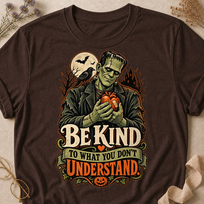 Be Kind To What You Don't Understand Colored Print T-Shirt - Dark Chocolate - Brooke & Belle