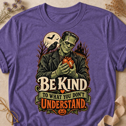 Be Kind To What You Don't Understand Colored Print T-Shirt - Heather Purple - Brooke & Belle