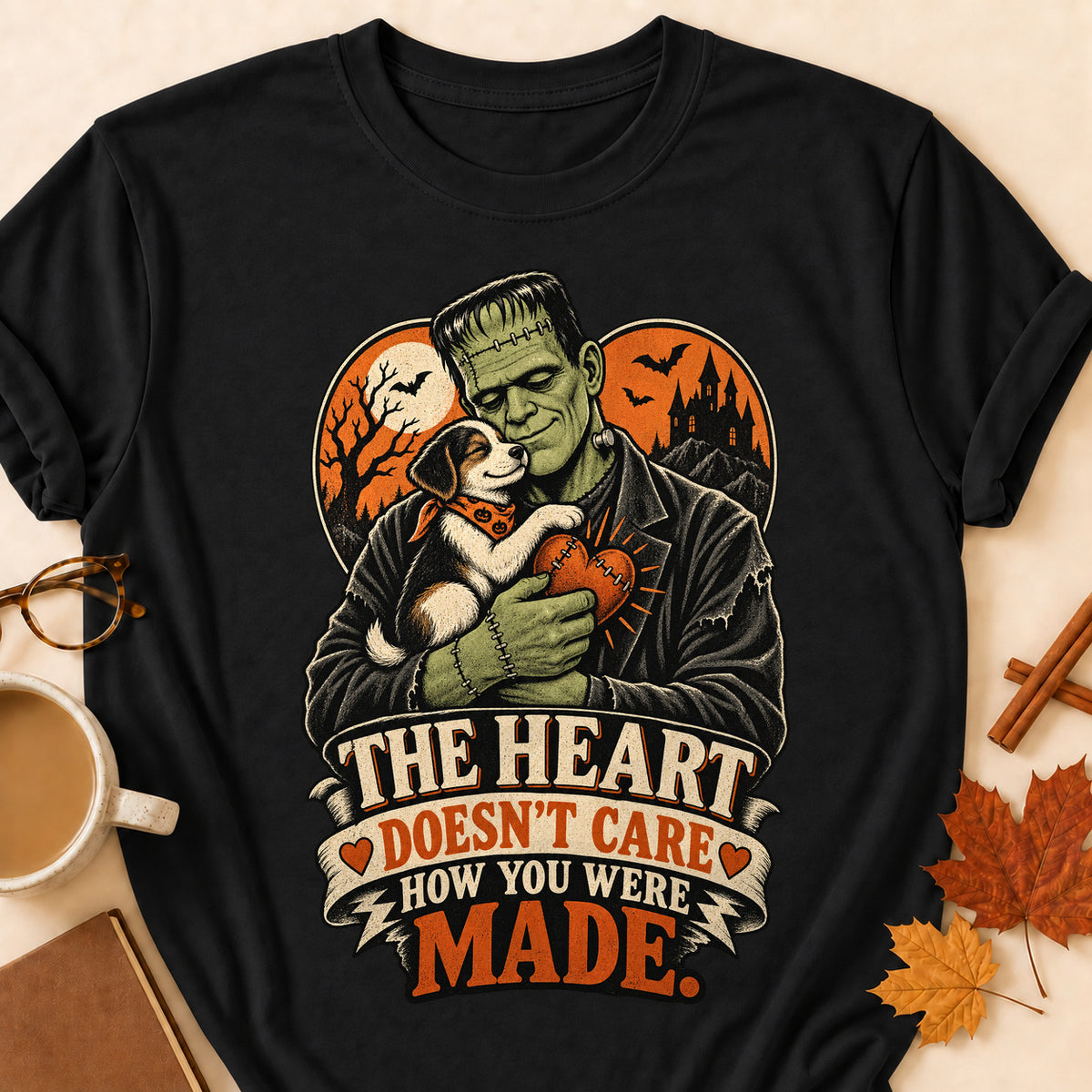 The Heart Doesn't Care How You Were Made Colored Print T-Shirt - Black - Brooke & Belle