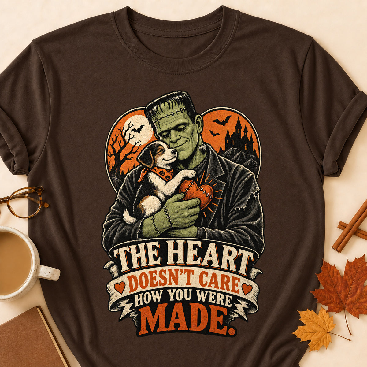 The Heart Doesn't Care How You Were Made Colored Print T-Shirt - Dark Chocolate - Brooke & Belle