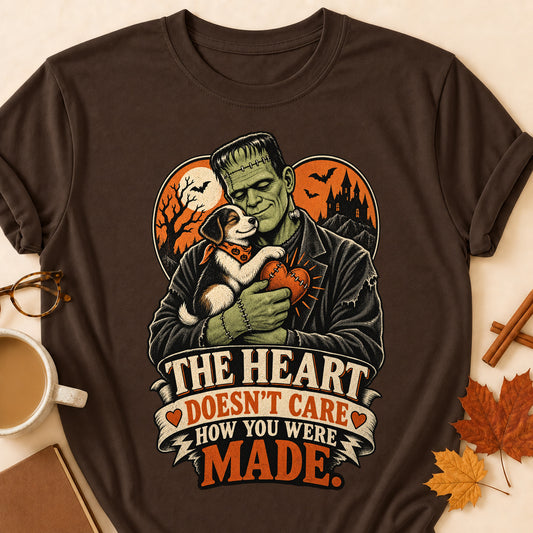 The Heart Doesn't Care How You Were Made Colored Print T-Shirt - Dark Chocolate - Brooke & Belle
