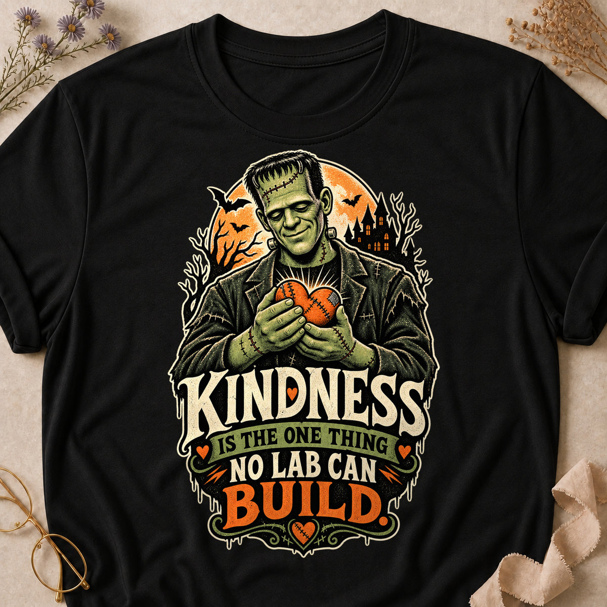 Kindness Is The One Thing No Lab Can Build Colored Print T-Shirt - Black - Brooke & Belle