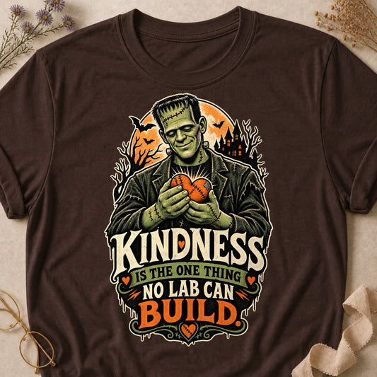 Kindness Is The One Thing No Lab Can Build Colored Print T-Shirt - Dark Chocolate - Brooke & Belle