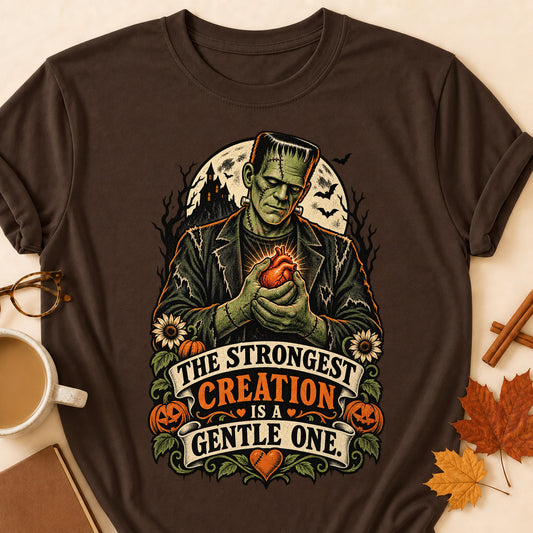 The Strongest Creation Is A Gentle One Colored Print T-Shirt - Dark Chocolate - Brooke & Belle