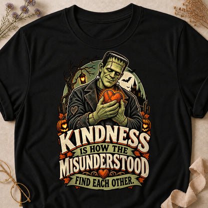 Kindness Is How The Misunderstood Find Each Other Colored Print T-Shirt - Black - Brooke & Belle