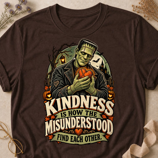 Kindness Is How The Misunderstood Find Each Other Colored Print T-Shirt - Dark Chocolate - Brooke & Belle